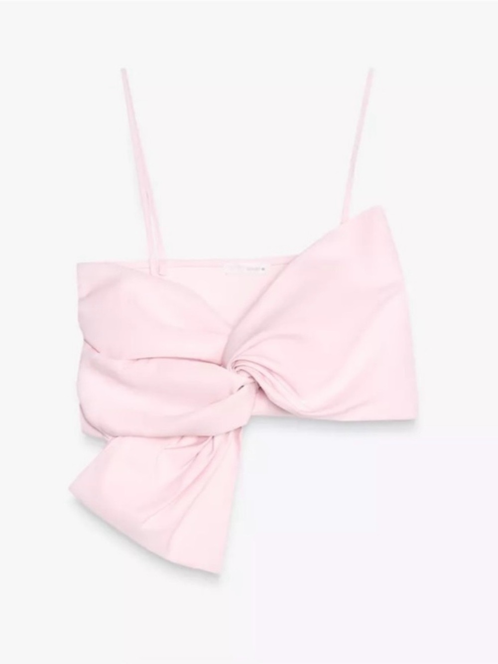 Zara Pale Pink Bow-Front Crop Top